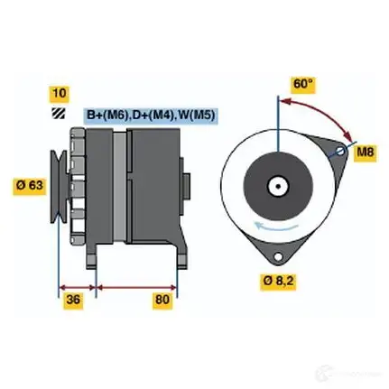 Генератор BOSCH 0986036041 ODCJ7V 36 04 332248