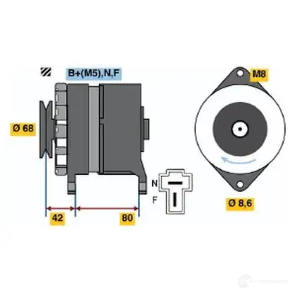 Генератор BOSCH 332088 0986033481 NZ357C 334 8