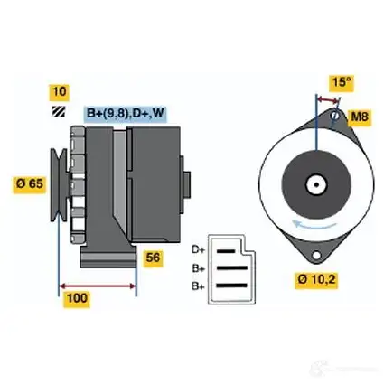 Генератор BOSCH 3 419 0986034190 332137 DJ58FSD