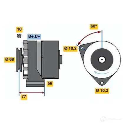 Генератор BOSCH 337 1 0986033710 332096 OUIOG изображение 0