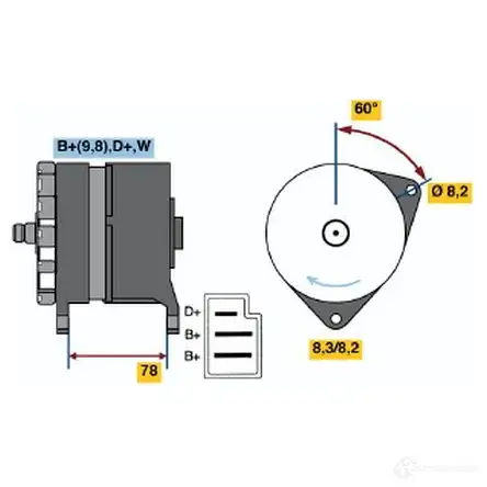 Генератор BOSCH 332844 0986044571 C0VXT 445 7 изображение 0
