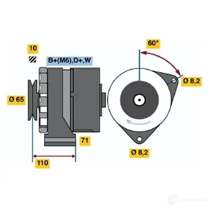Генератор BOSCH Y6M0DNR 332359 37 88 0986037880