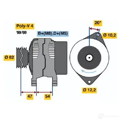 Генератор BOSCH 0986040661 40 66 332577 4RL55 изображение 0