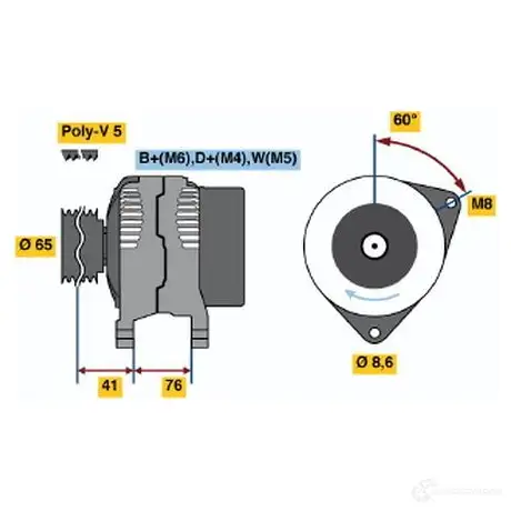 Генератор BOSCH 0A30SZ 0986036701 36 70 332289