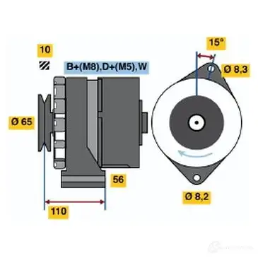 Генератор BOSCH TC3HBY 3 651 0986036510 332277 изображение 0