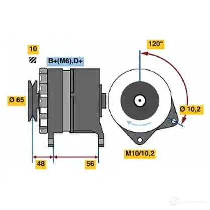 Генератор BOSCH 0986034490 7TJ9H 332163 3 449