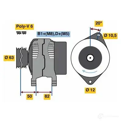 Генератор BOSCH ILNP3E 0986049420 494 2 333183 изображение 0