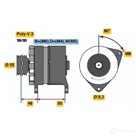 Генератор BOSCH 361 9 6K2592 332257 0986036191