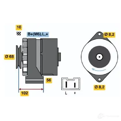 Генератор BOSCH 0986032740 KWFV4D7 3 274 332058