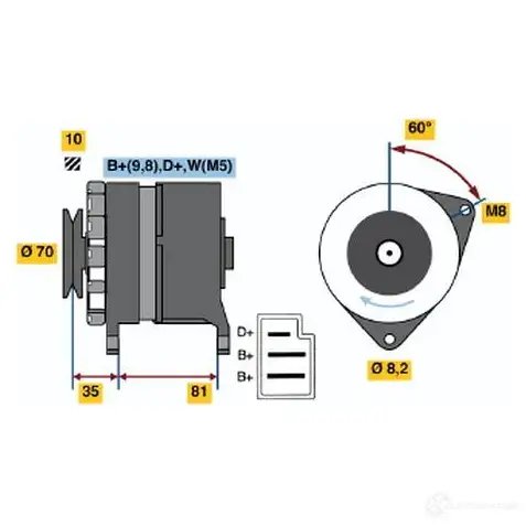 Генератор BOSCH 33 85 0986033850 VIZ81 332107