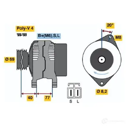 Генератор BOSCH 37B11 0986042901 42 90 332768