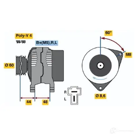 Генератор BOSCH 0986035231 332202 16DSDIU 35 23 изображение 0