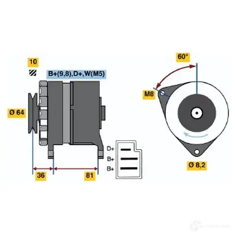 Генератор BOSCH 331968 EMLCLW 0986030790 30 79 - Изображение 1