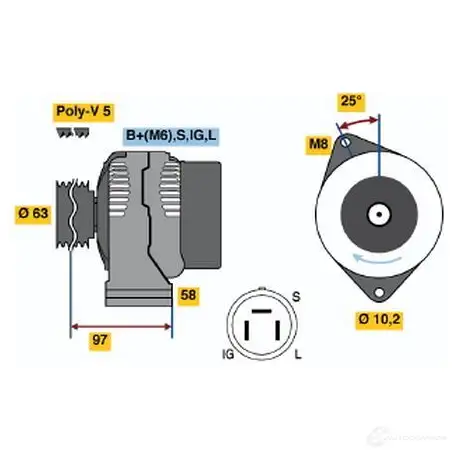 Генератор BOSCH 3 842 0986038421 332398 ZJ91I изображение 0