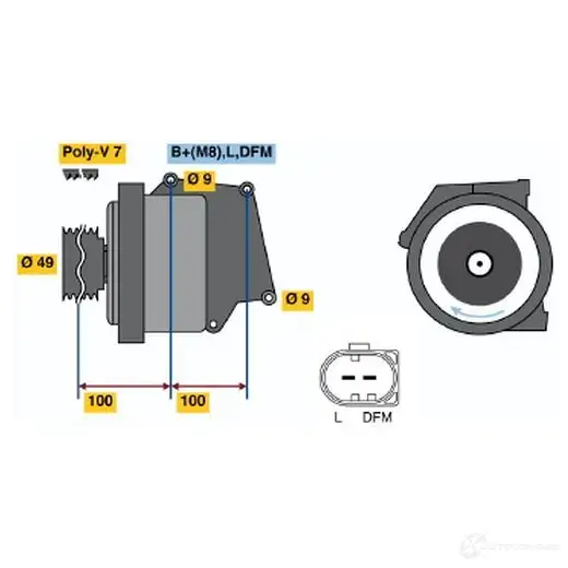 Генератор BOSCH 4IO V8BC 1437240534 01220aa0d0 изображение 3