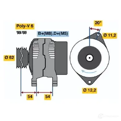 Генератор BOSCH HNJ0W3 0986040631 332574 4 063 изображение 0