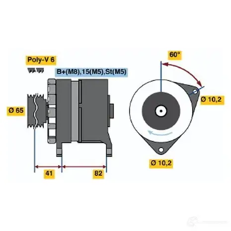 Генератор BOSCH U5DOB 304725 N1 (R) 40V 50/90A 0120468127