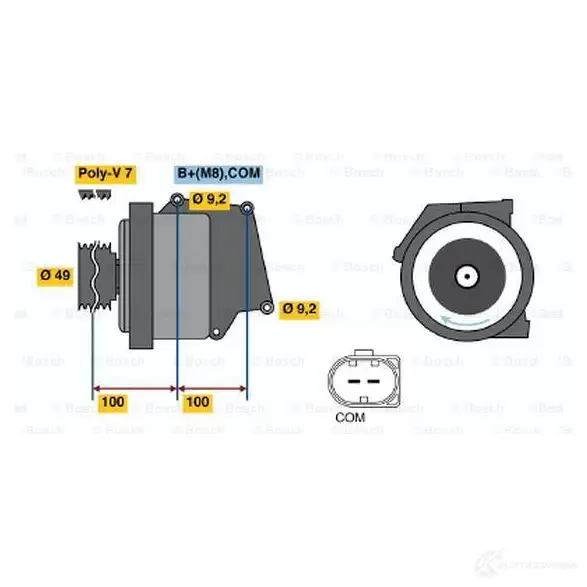 Генератор BOSCH NFB2 (>) 14V 100/180A 01220aa1d0 305042 VYR7P8 изображение 5