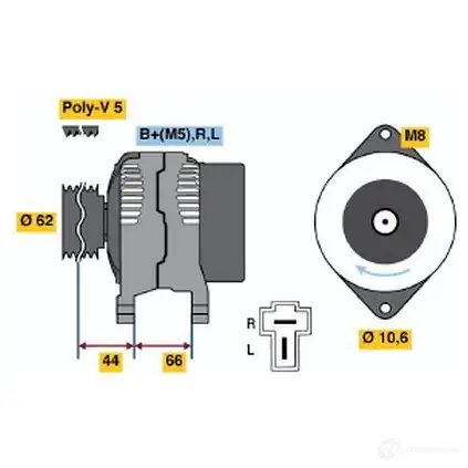 Генератор BOSCH MACNR 35 88 332240 0986035881