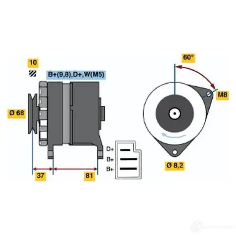 Генератор BOSCH 332281 0986036561 3 656 8UV2H