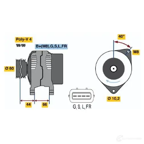 Генератор BOSCH N2NSSDS 0986045581 4 558 332927