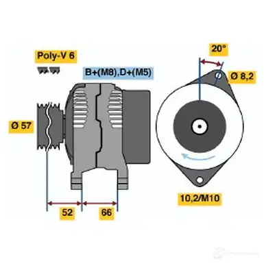 Генератор BOSCH 0986038751 38 75 FNZVV 332424 изображение 0