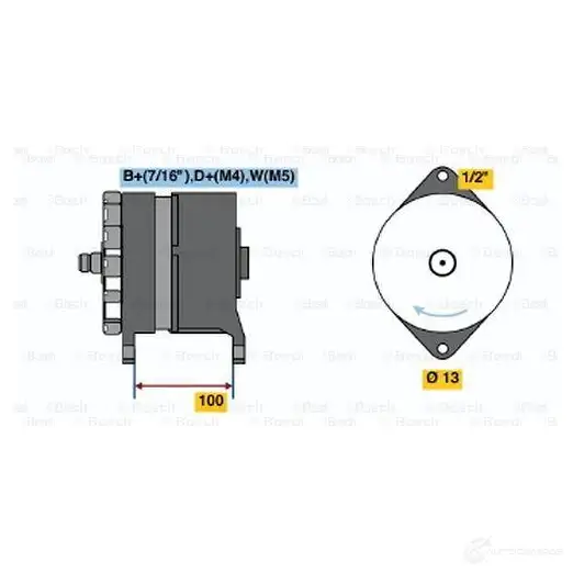 Генератор BOSCH 310445616 2HRKM3 0120468055 N1 (R) 14V 25/135A изображение 5