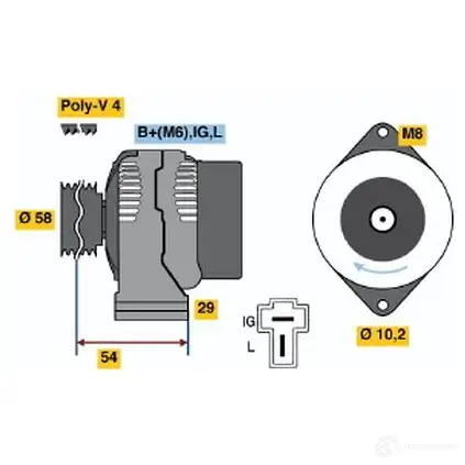 Генератор BOSCH VAAOV 332914 0986045441 4 544 изображение 0
