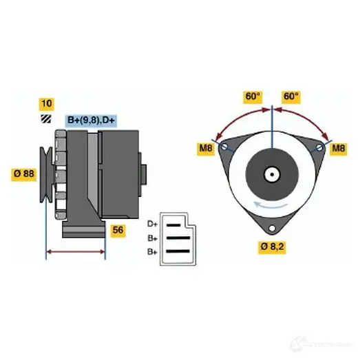 Генератор BOSCH 31 55 332023 D7YLCNG 0986031550