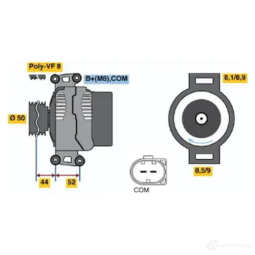 Генератор BOSCH MF56819 0986047810 333084 478 1 изображение 0