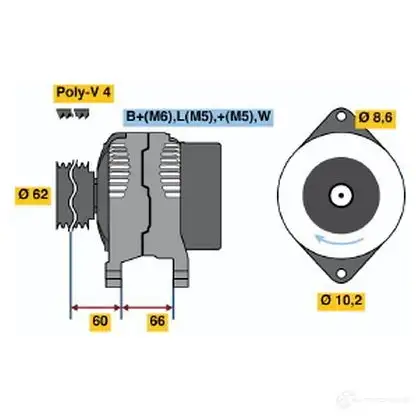 Генератор BOSCH 0986038891 OY40L 38 89 332437 изображение 0