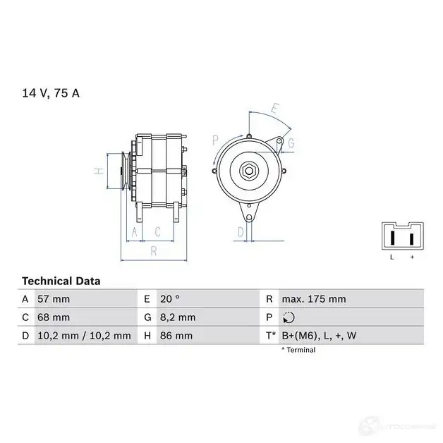 Генератор BOSCH 3 486 NFL65T 332191 0986034861 - Изображение 1