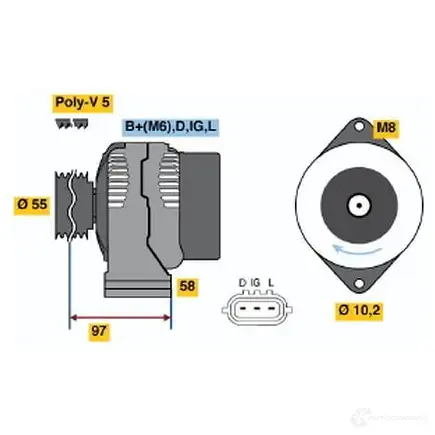 Генератор BOSCH GIJKE 45 79 0986045791 332947