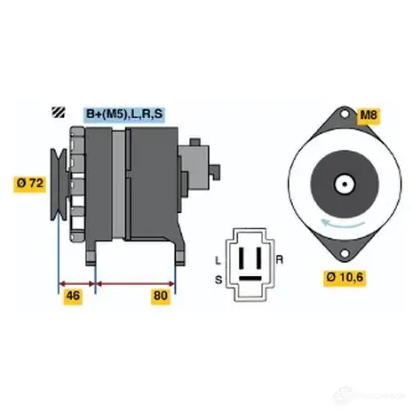 Генератор BOSCH 332224 XGUNHX 0986035681 35 68