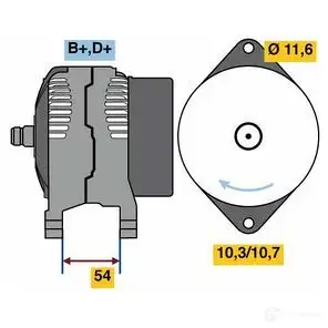 Генератор BOSCH 8 063 L4S6R 0986080630 333298 изображение 0