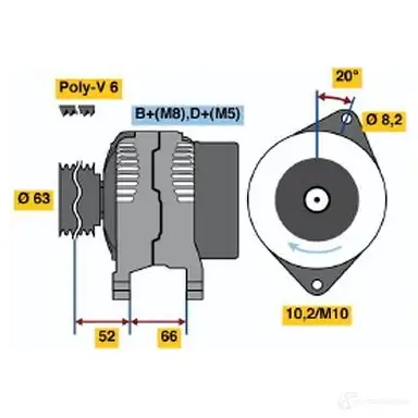 Генератор BOSCH 3G6UG3Z 332429 38 81 0986038811