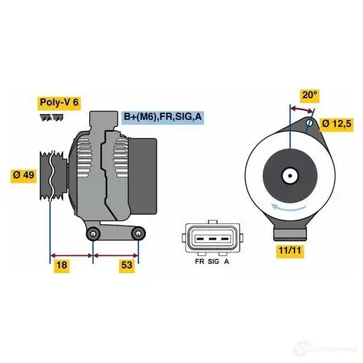 Генератор BOSCH 333305 8 070 JKQK3S7 0986080700