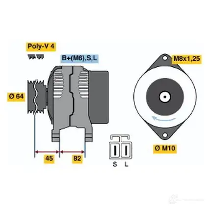 Генератор BOSCH 332386 38 28 0986038281 BS9VAU8