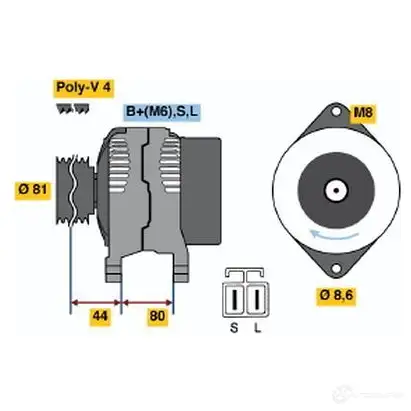 Генератор BOSCH 0986035321 332205 7L6ZI 353 2