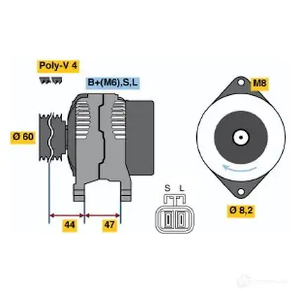 Генератор BOSCH 459 4 332962 0986045941 EALOPH
