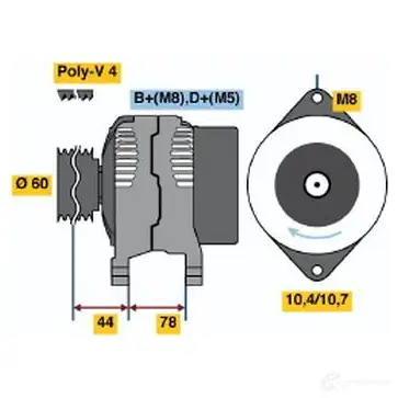 Генератор BOSCH 9DAWNLP 4 480 332865 0986044801