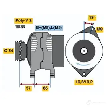 Генератор BOSCH OI1VOO9 4 598 332965 0986045981 изображение 0