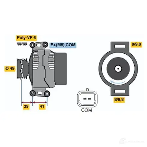 Генератор BOSCH H7P (>) 14V 99/150A AL0839N 85079157 0121615010
