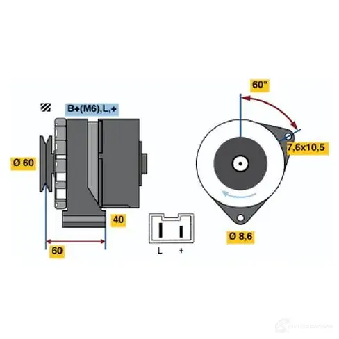 Генератор BOSCH 0986032080 332034 LGDYAJM 3 208 изображение 0