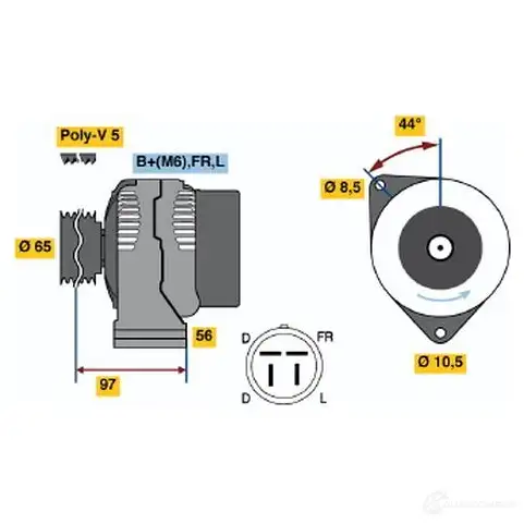 Генератор BOSCH 4 083 332582 B642W 0986040830