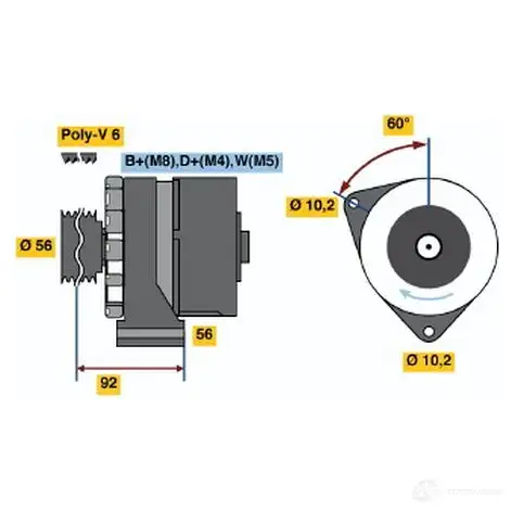 Генератор BOSCH 701044164 1FVMZ4P 0120469104 N1(R)28V10/8 0A