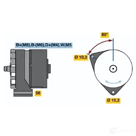 Генератор BOSCH N1 (-) 28V 10/55A 083KP 290878382 0120469797