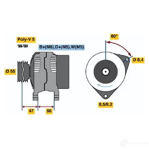 Генератор BOSCH 332860 0986044741 UN8OIU7 4 474