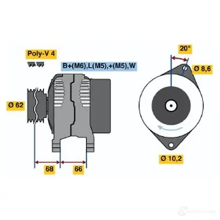 Генератор BOSCH G9LB02 38 88 332436 0986038881