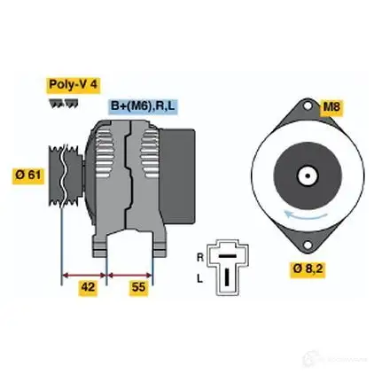 Генератор BOSCH JH4HMP3 332400 384 5 0986038451